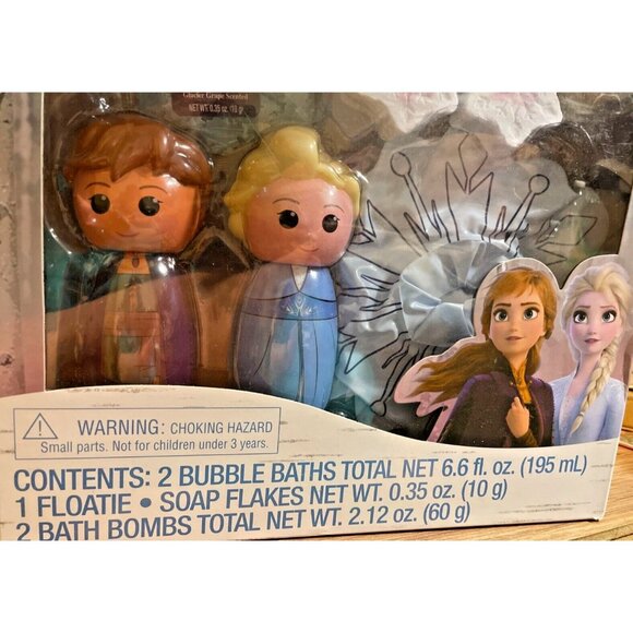 Disney Frozen II Floating Snowflake Bubble Bath Set Anna Elsa Berry Scent - Picture 4 of 6